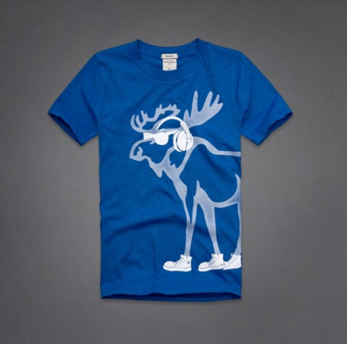 Abercrombie Fitch Hombres De Cuello Redondo Corto Remera AF5168